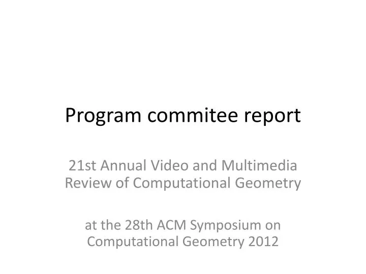 program commitee report