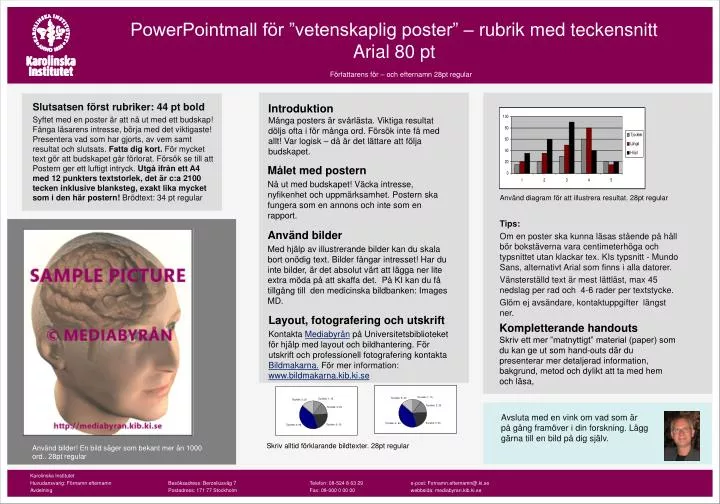 powerpointmall f r vetenskaplig poster rubrik med teckensnitt arial 80 pt