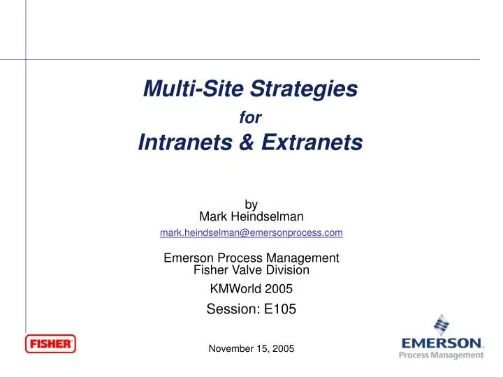 multi site strategies for intranets extranets