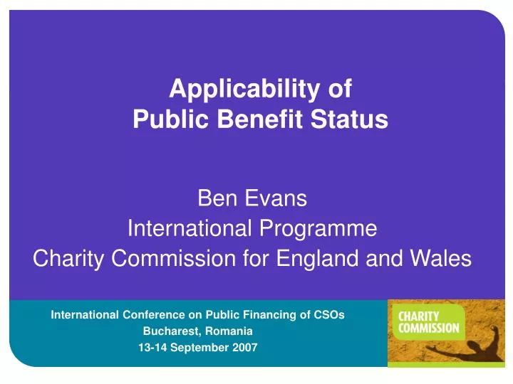 applicability of public benefit status