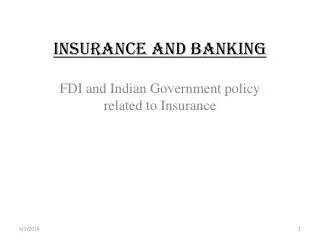 INSURANCE AND BANKING