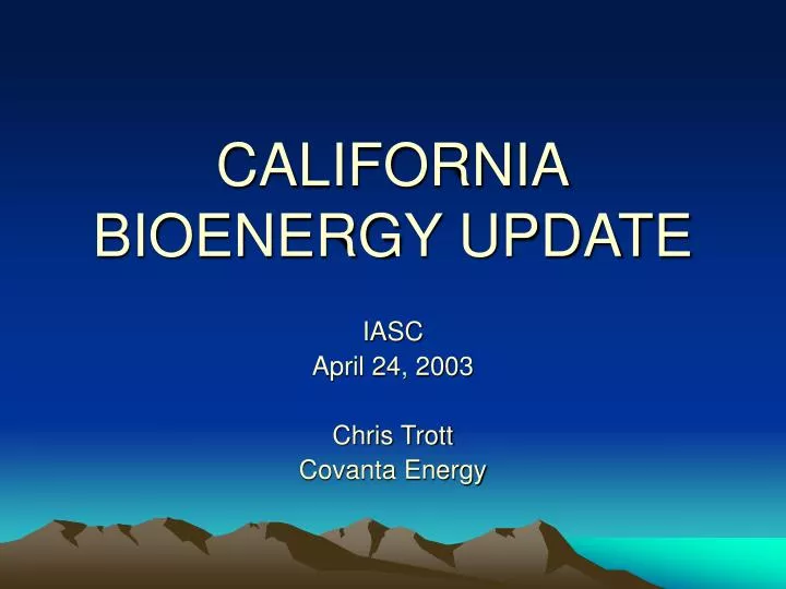 california bioenergy update