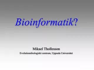 Bioinformatik ?
