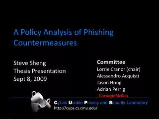 A Policy Analysis of Phishing Countermeasures