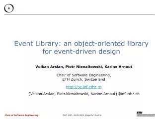 Event Library: an object-oriented library for event-driven design