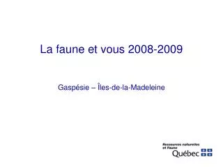 la faune et vous 2008 2009
