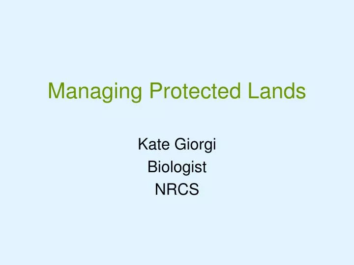 managing protected lands