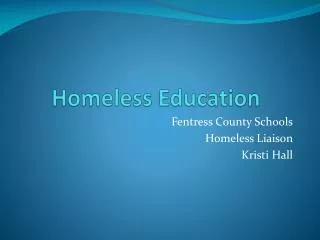 Homeless Education