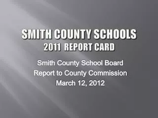 Smith County Schools 2011 Report Card