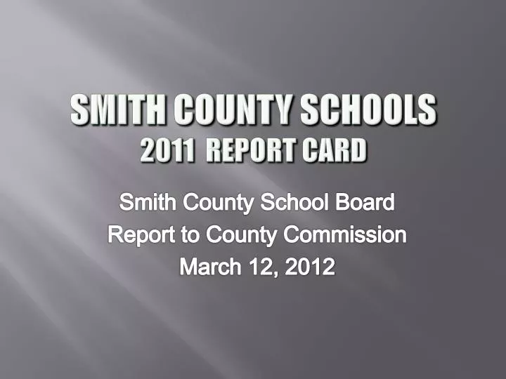 smith county schools 2011 report card
