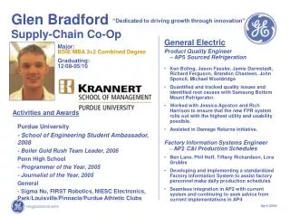 Glen Bradford Supply-Chain Co-Op