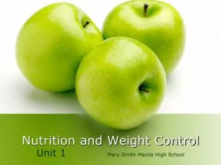 Nutrition and Weight Control