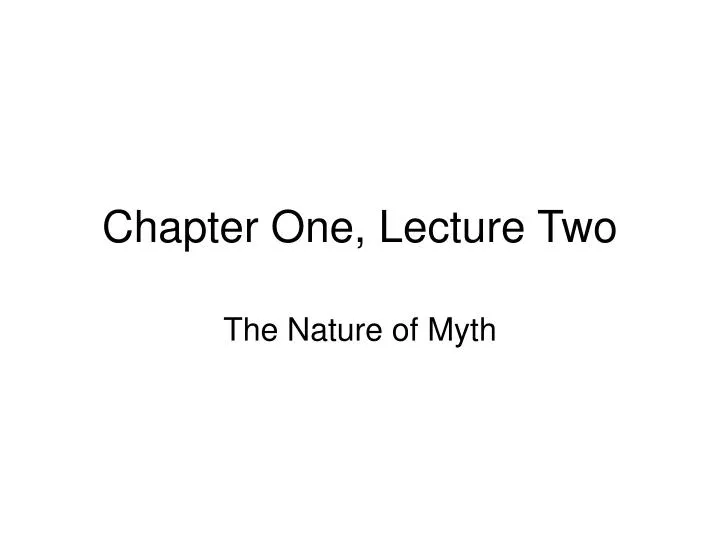 chapter one lecture two