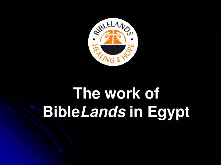 the work of bible lands in egypt