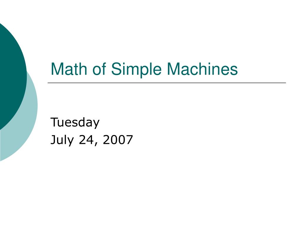 PPT - Math of Simple Machines PowerPoint Presentation, free download ...