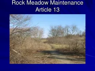 Rock Meadow Maintenance Article 13