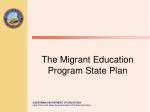 The Migrant Education Program State Plan - slide 1