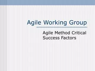 Agile Working Group