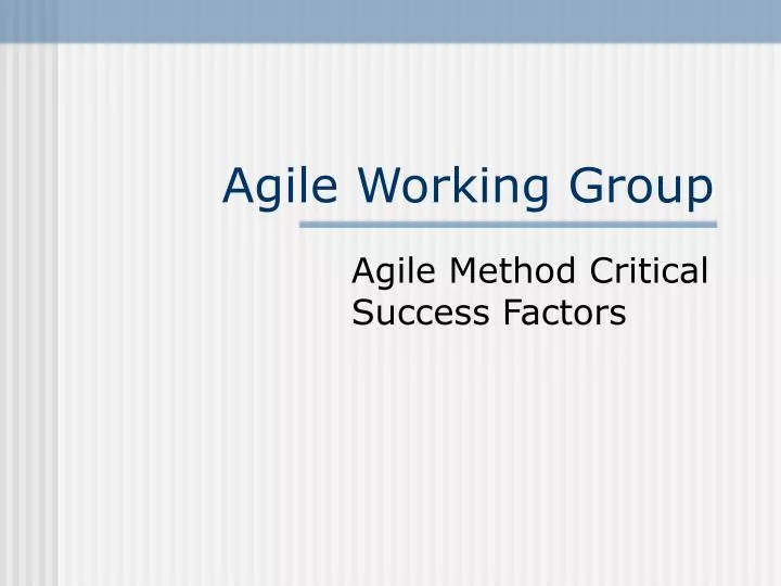 agile working group