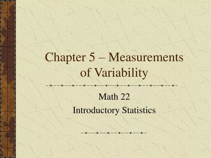 chapter 5 measurements of variability