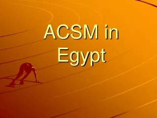 ACSM in Egypt