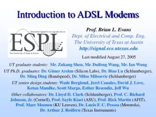 Introduction to ADSL Modems