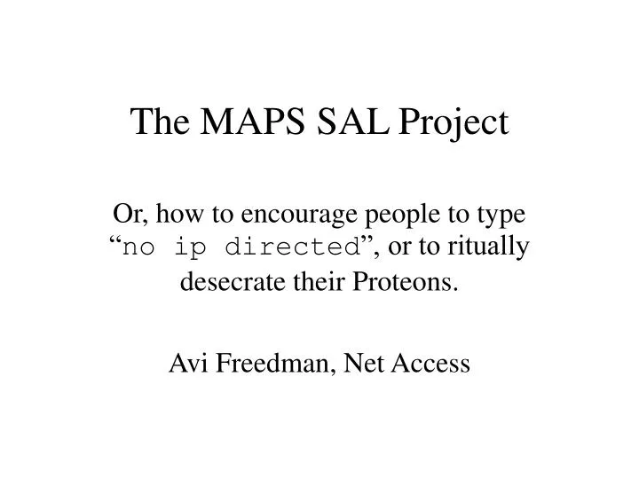 the maps sal project