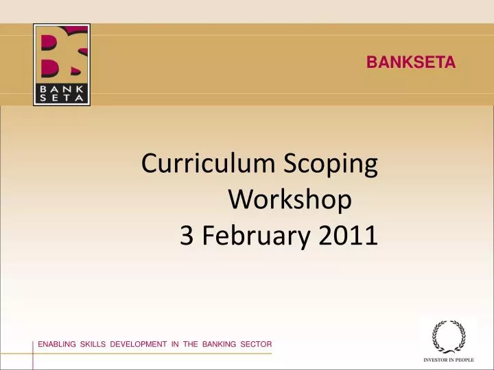 curriculum scoping workshop 3 february 2011