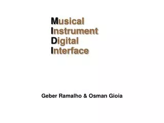 m usical i nstrument d igital i nterface
