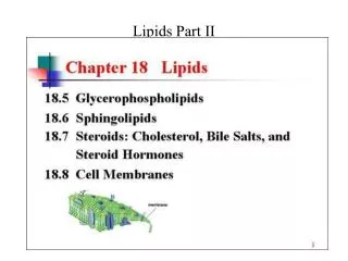 Lipids Part II