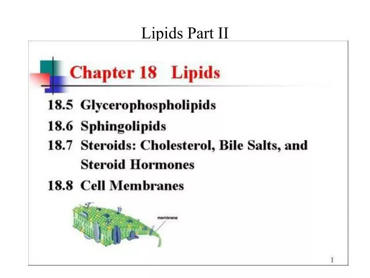lipids part ii