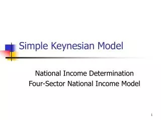 Simple Keynesian Model