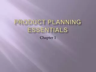 Product Planning Essentials