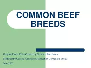 COMMON BEEF BREEDS