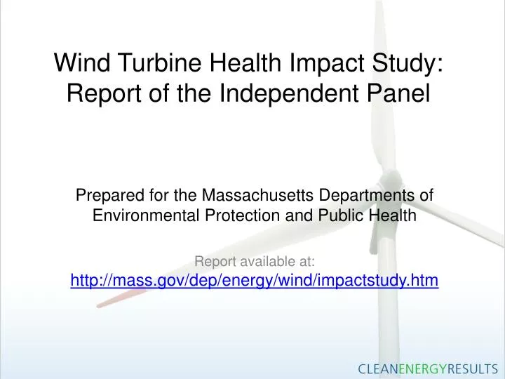 wind turbine health impact study report of the independent panel