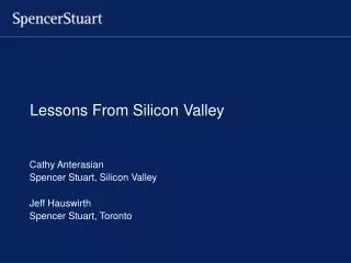 Lessons From Silicon Valley