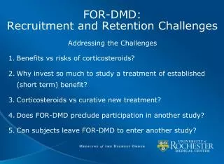 FOR-DMD: Recruitment and Retention Challenges