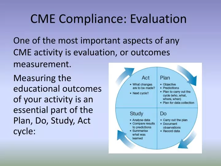 cme compliance evaluation