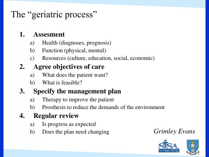 the geriatric process