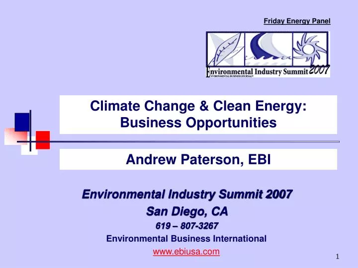 climate change clean energy business opportunities