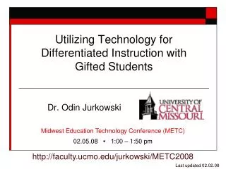 Utilizing Technology for Differentiated Instruction with Gifted Students