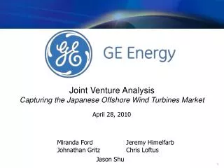 Joint Venture Analysis Capturing the Japanese Offshore Wind Turbines Market