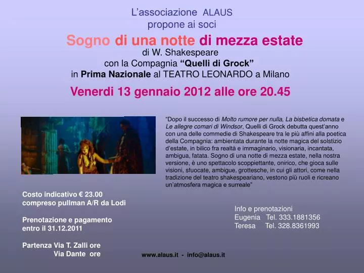 l associazione alaus propone ai soci