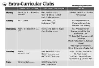 Extra-Curricular Clubs