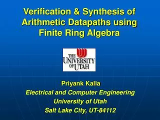 Verification &amp; Synthesis of Arithmetic Datapaths using Finite Ring Algebra