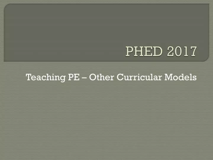 phed 2017
