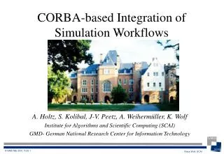 CORBA-based Integration of Simulation Workflows