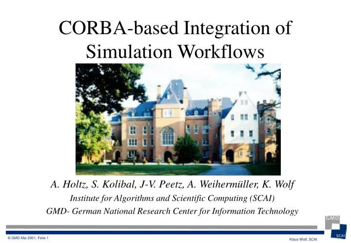 corba based integration of simulation workflows