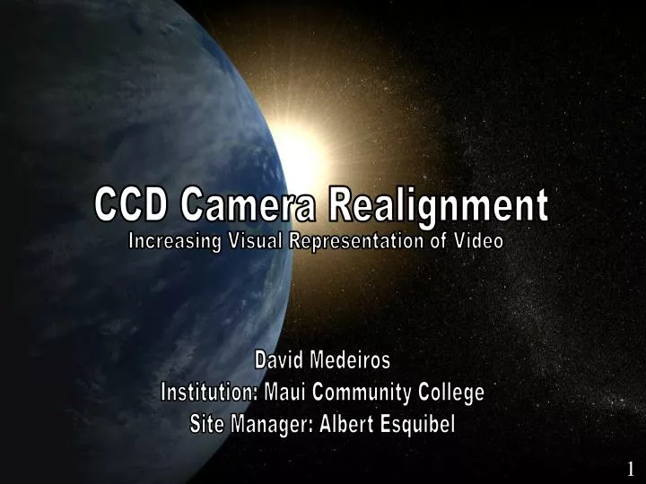 ccd camera realignment