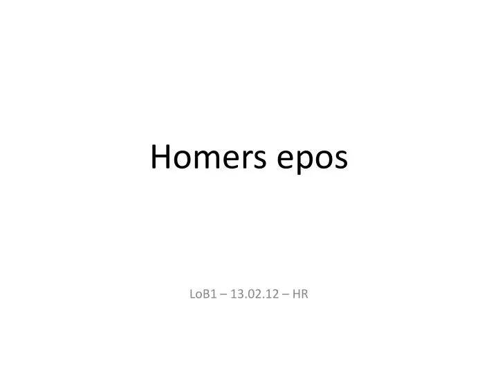 homers epos